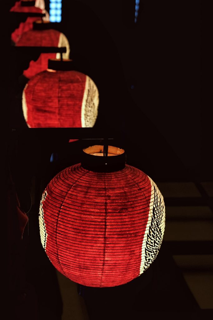 Les lanternes du théâtre Kabuki du Konpira-san