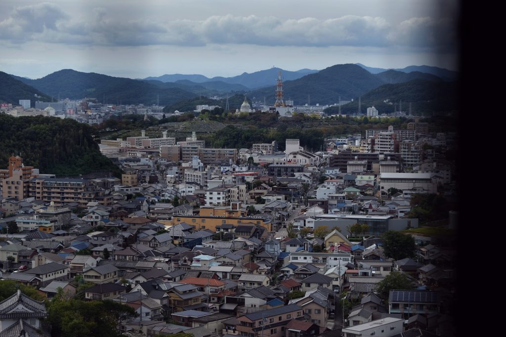 Vue de la ville de Himeji depuis son château