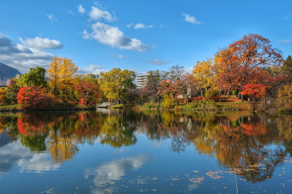 L'étang du parc Nakajimakoen de Sapporo