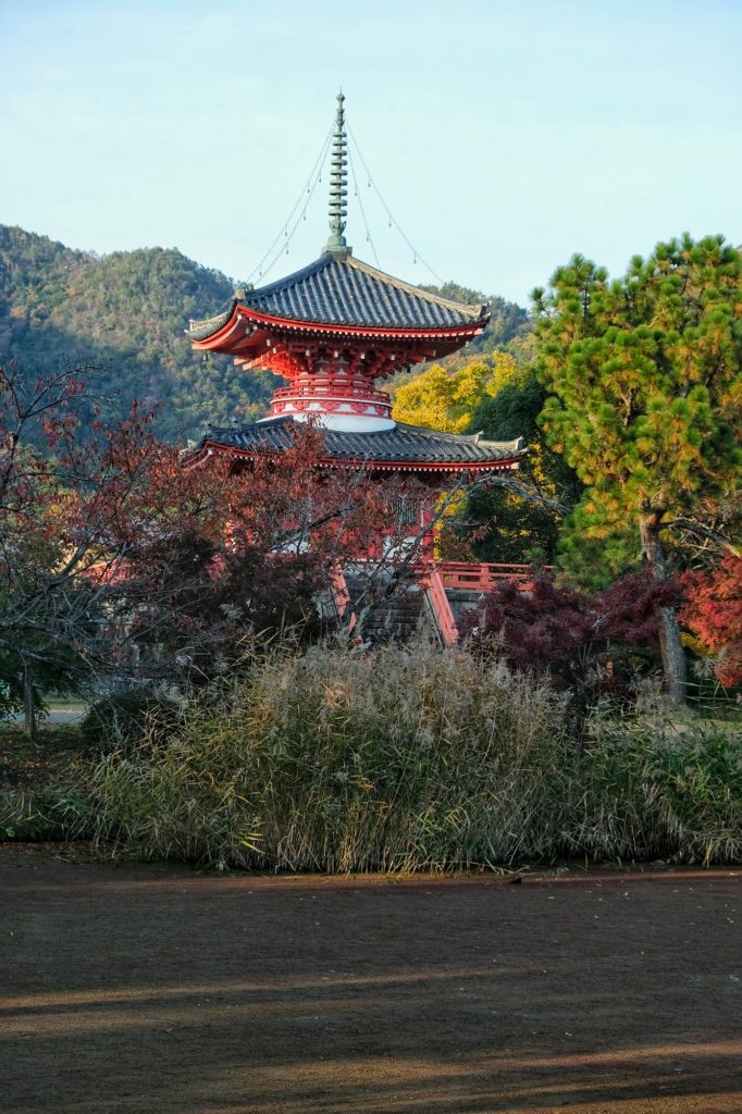 La pagode du temple Daikaku-ji à Kyoto